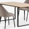 AABENRAA + VELLEVAABENRAA L160 table coloris chêne + 4 VELLEV chaises sable