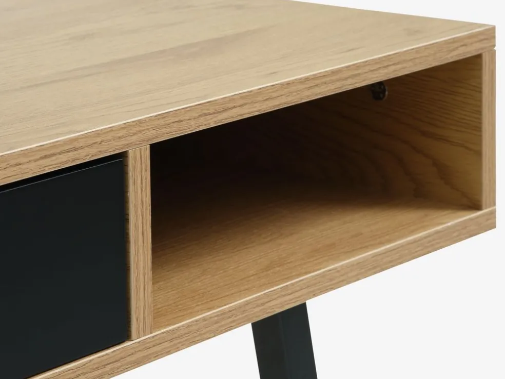ABBETVEDBureau ABBETVED 48x120 coloris chêne naturel/noir
