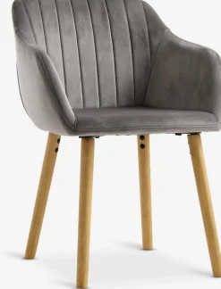 ADSLEVChaise ADSLEV velours gris/naturel