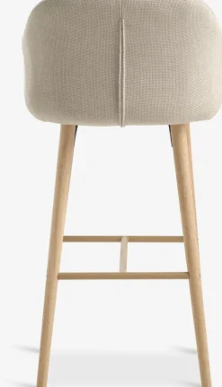ADSLEVChaise de bar ADSLEV tissu beige/coloris chêne naturel