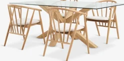 AGERBY + LYKSBORGAGERBY L190 table chêne + 4 LYKSBORG chaises chêne naturel