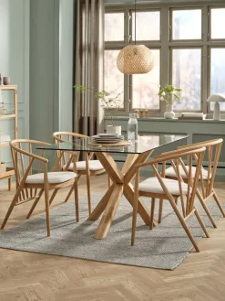 AGERBYTable AGERBY 90x160 verre/chêne naturel