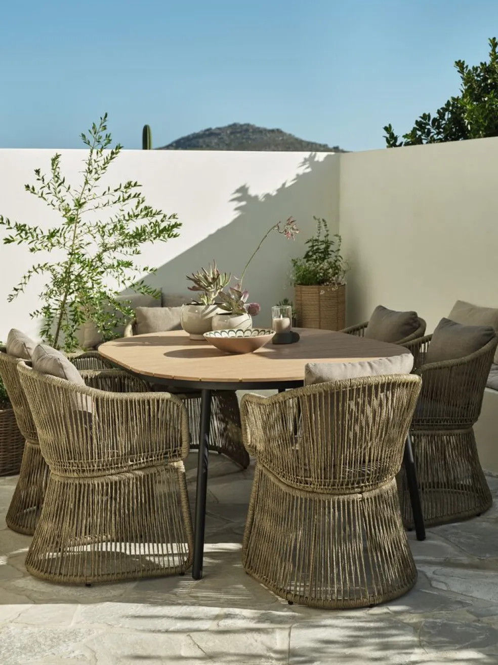 AKTIVEN + STORDALENAKTIVEN L118/168 table + 4 STORDALEN chaises naturel