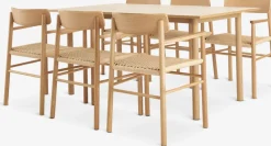 ALSTED + ISLEVALSTED L160 table colo. chêne + 4 ISLEV chaises a/accoudoirs