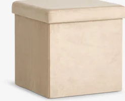 AUNINGPouf AUNING 38x38 a/rangement velours sable foncé