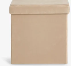 AUNINGPouf AUNING 38x38 a/rangement velours sable foncé