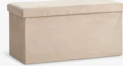 AUNINGPouf AUNING 76x38 a/rangement velours sable foncé