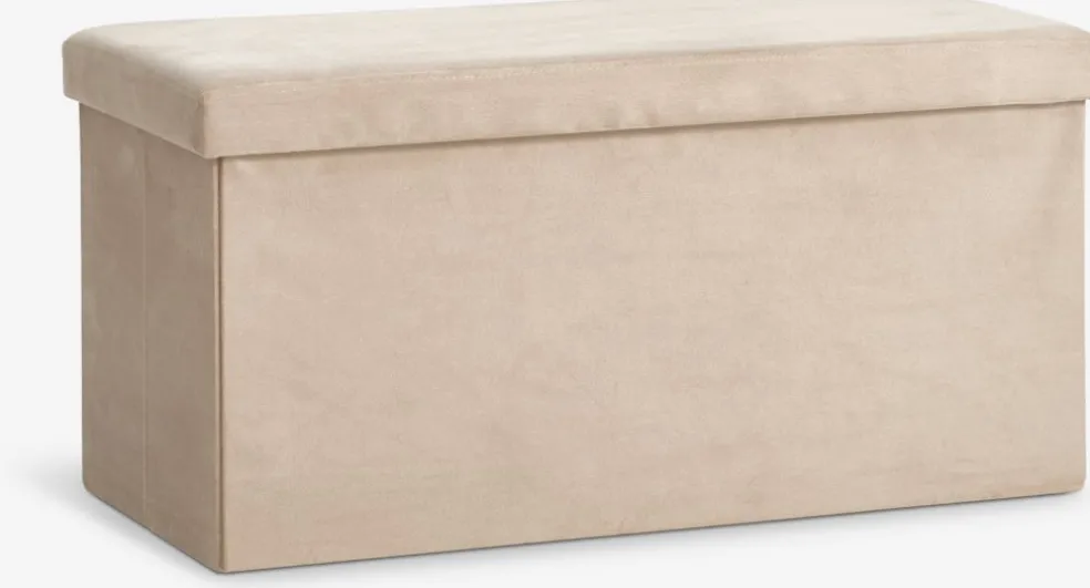 AUNINGPouf AUNING 76x38 a/rangement velours sable foncé
