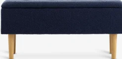 BADSTEDBanc BADSTED a/rangement tissu bleu foncé