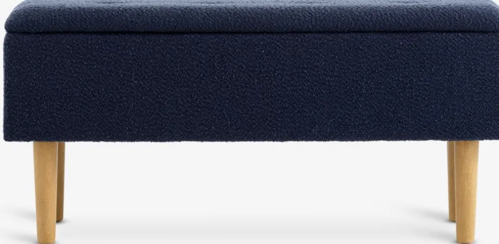 BADSTEDBanc BADSTED a/rangement tissu bleu foncé