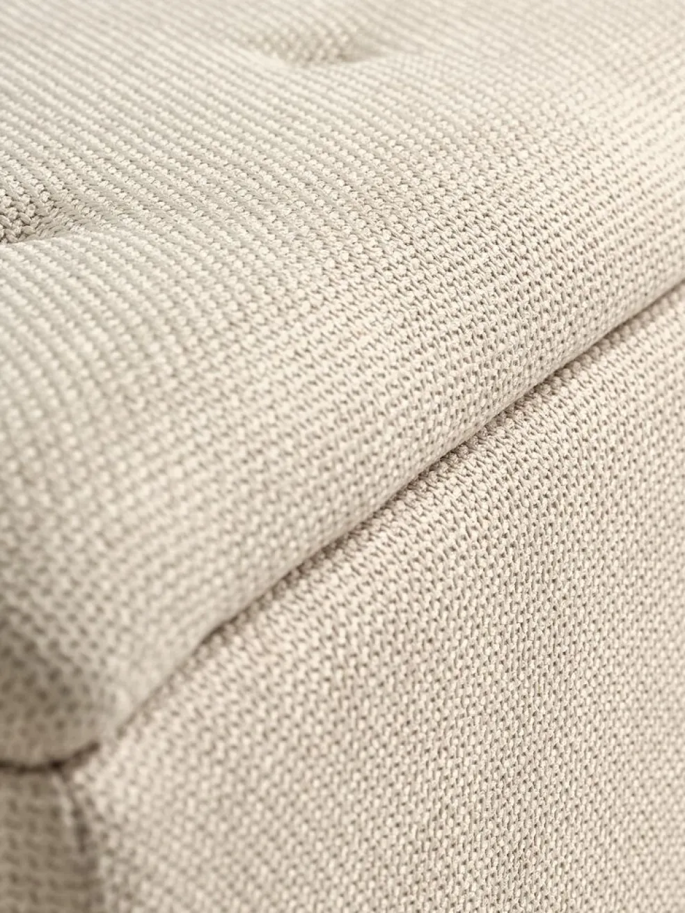BADSTEDBanc BADSTED a/rangement tissu beige/coloris chêne
