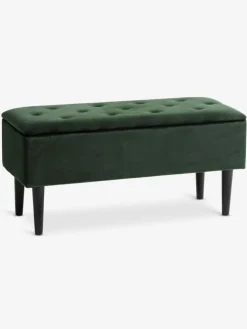 BADSTEDBanc BADSTED a/rangement velours vert foncé/noir
