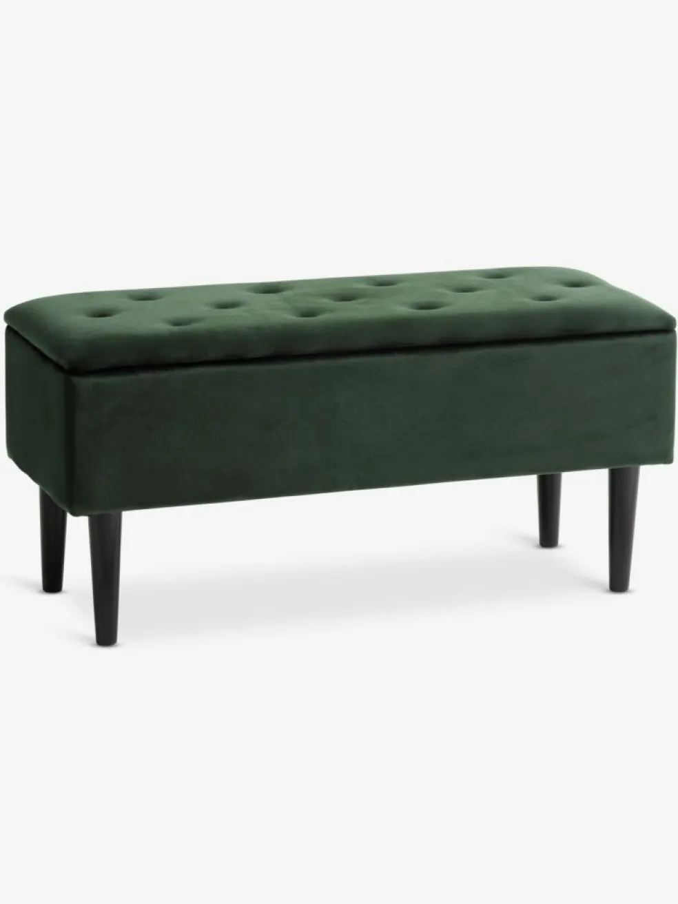 BADSTEDBanc BADSTED a/rangement velours vert foncé/noir