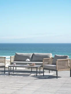 BAMLEEnsemble lounge BAMLE 4,5 personnes séchage rapide gris