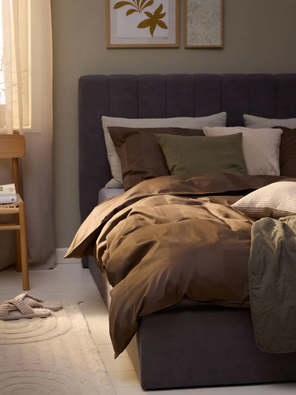 BARBOGoldParure de lit Satin BARBO 240x220 brun
