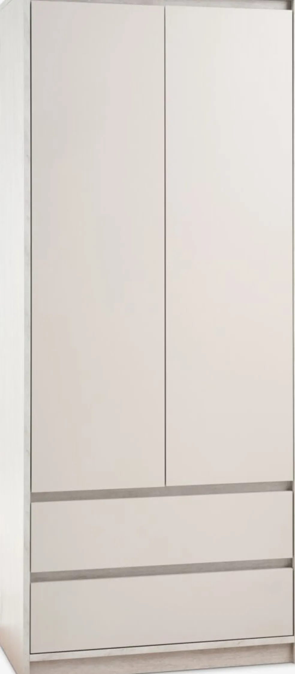 BILLUNDArmoire BILLUND 80x193 2 portes 2 tir. colo. travertin/beige