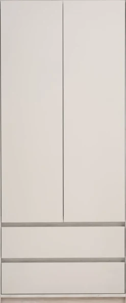 BILLUNDArmoire BILLUND 80x193 2 portes 2 tir. colo. travertin/beige