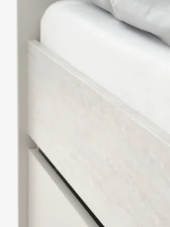 BILLUNDLit avec rangement BILLUND 90x200 coloris travertin/beige