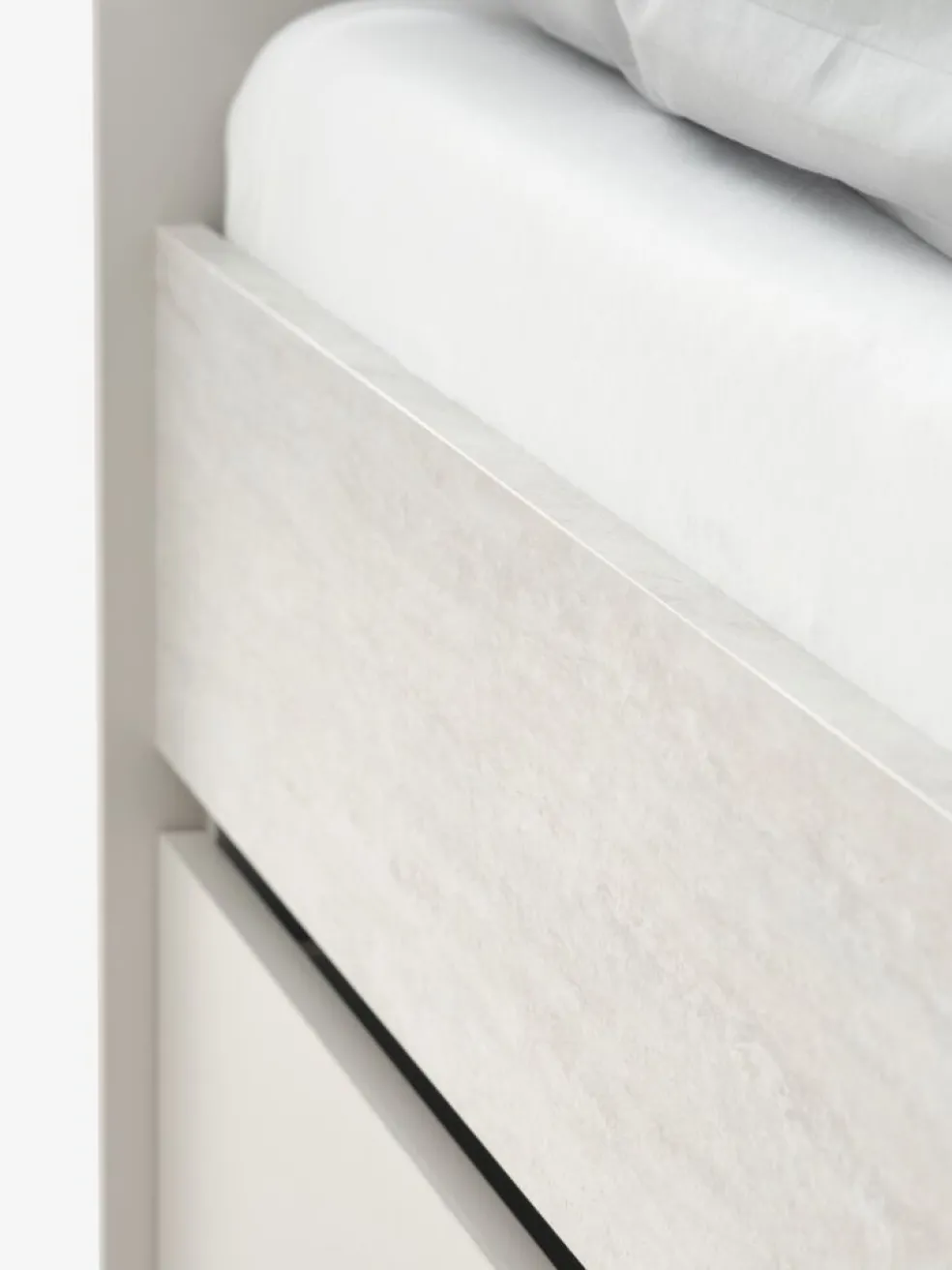 BILLUNDLit avec rangement BILLUND 90x200 coloris travertin/beige