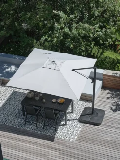 BUBERGParasol déporté BUBERG l300xL300 gris clair