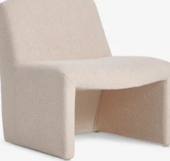 BULLERUPFauteuil lounge BULLERUP tissu teddy blanc cassé