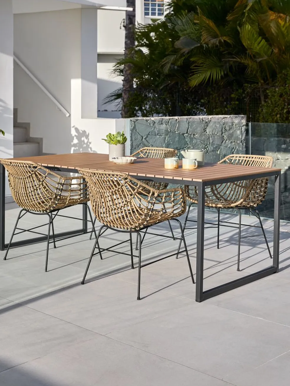 DAGSVAD + ILDERHUSEDAGSVAD L190 table + 4 ILDERHUSE chaises naturel