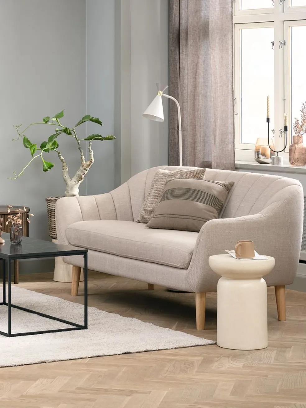 EGEDALCanapé EGEDAL 2,5 places tissu beige