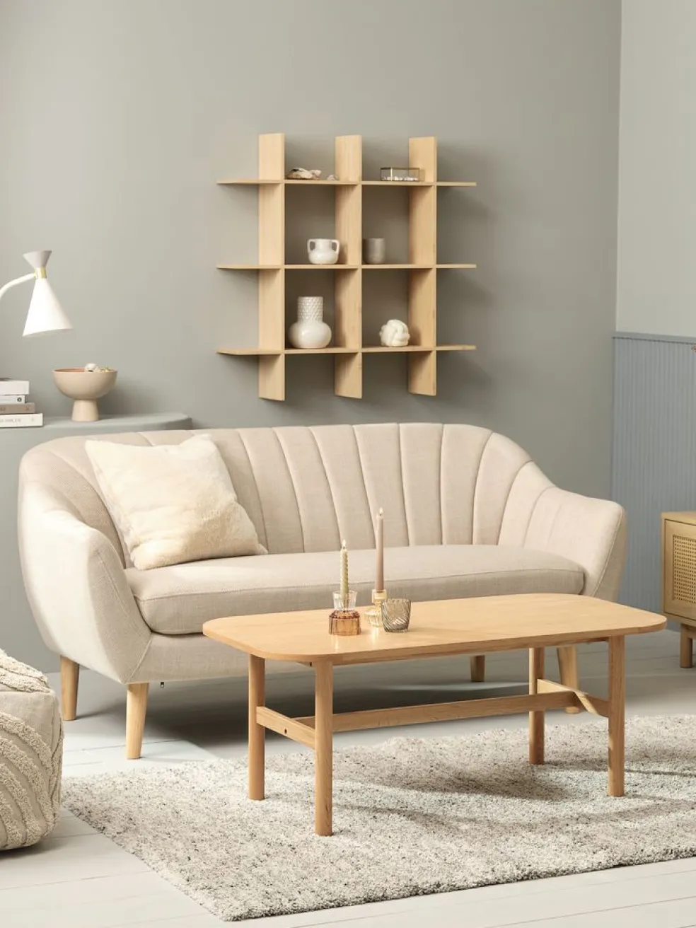 EGEDALCanapé EGEDAL 2,5 places tissu beige