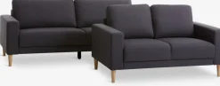 EGENSEEnsemble de canapés EGENSE 2 pièces tissu gris foncé