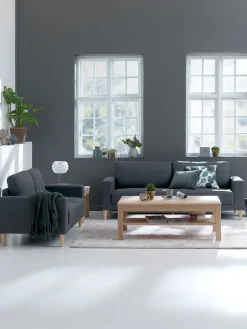 EGENSEEnsemble de canapés EGENSE 2 pièces tissu gris foncé