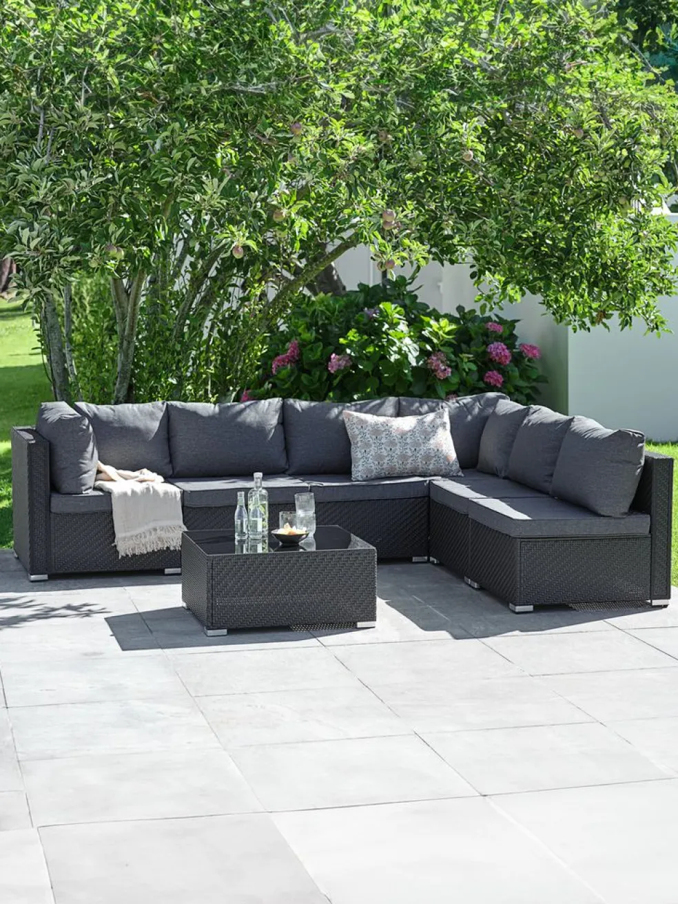 EGEnsemble lounge modulable EG 6 personnes noir