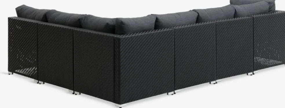 EGEnsemble lounge modulable EG 6 personnes noir