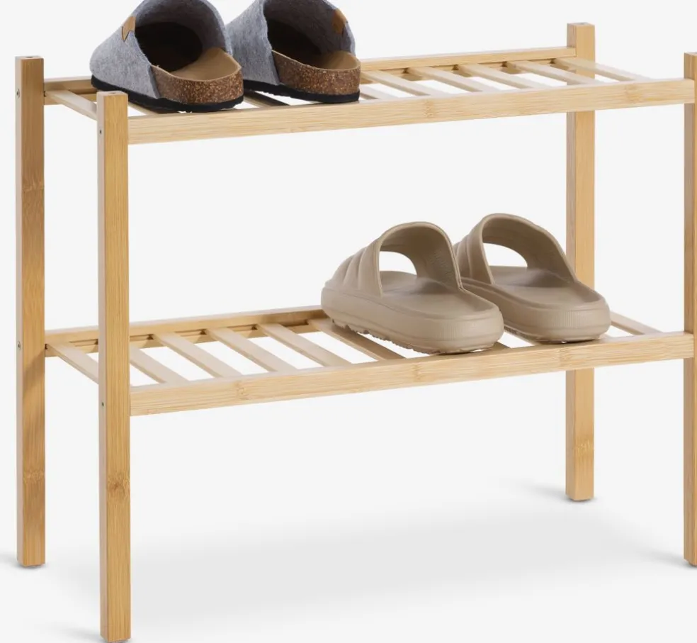 EGTVEDRange chaussures EGTVED 2 tablettes empilables bambou