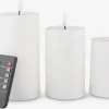EIDEBougie pilier LED EIDE 3pcs/pqt a/télécommande