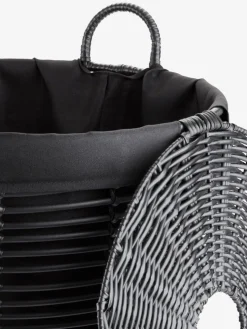 ELIFPanier à linge ELIF Ø40xH56cm noir a/couvercle