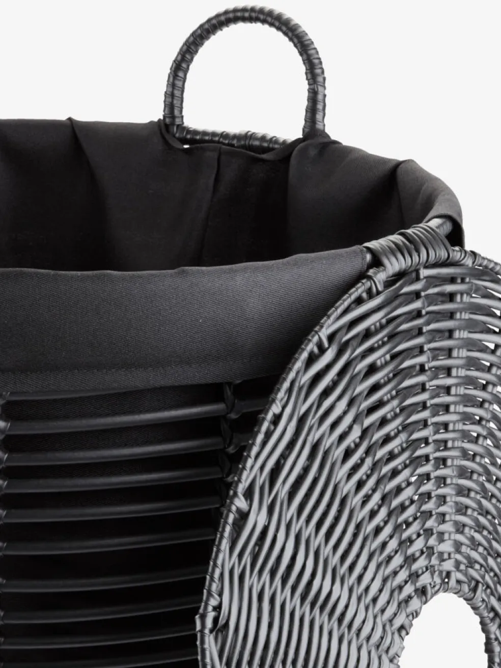 ELIFPanier à linge ELIF Ø40xH56cm noir a/couvercle