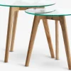 FALSLEDTables gigognes FALSLED Ø50/40 verre/chêne naturel 2 pièces