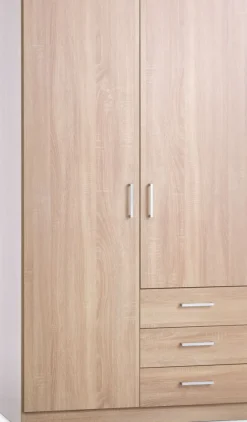 FANDRUPArmoire FANDRUP 97x176 2 portes 3 tiroirs coloris chêne c.