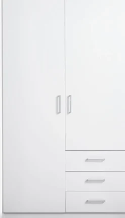 FANDRUPArmoire FANDRUP 97x176 2 portes 3 tiroirs blanc