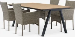 FAUSING + AIDTFAUSING L220 table + 4 AIDT chaises naturel