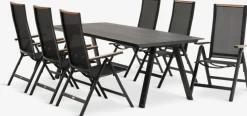 FAUSING + BREDSTENFAUSING L220 table + 4 BREDSTEN chaises noir