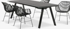 FAUSING + ILDERHUSEFAUSING L220 table + 4 ILDERHUSE chaises noir