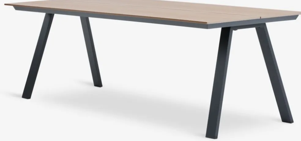FAUSING + ILDERHUSEFAUSING L220 table naturel + 4 ILDERHUSE chaises noir