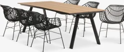 FAUSING + ILDERHUSEFAUSING L220 table naturel + 4 ILDERHUSE chaises noir