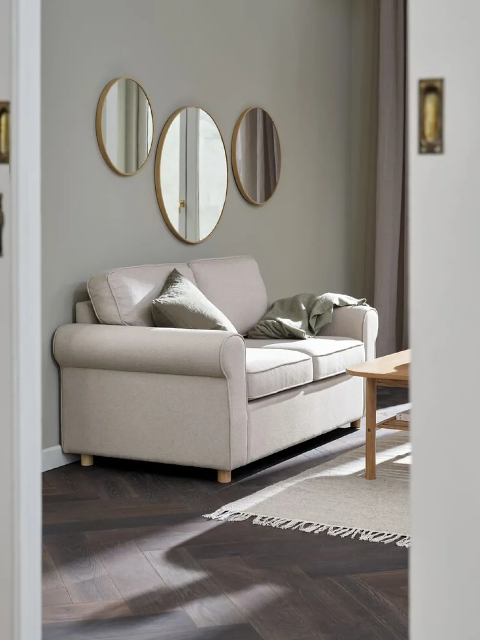 FERRITSLEVCanapé FERRITSLEV 2 places tissu beige