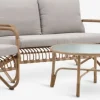 FJANDEnsemble lounge FJAND 4 personnes bambou naturel
