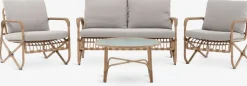 FJANDEnsemble lounge FJAND 4 personnes bambou naturel