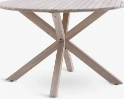 FUGLSAND + TUERNEFUGLSAND Ø120 table acacia + 4 TUERNE chaises naturel