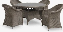 GAMMELBYGAMMELBY Ø130 table + 4 GAMMELBY chaises gris