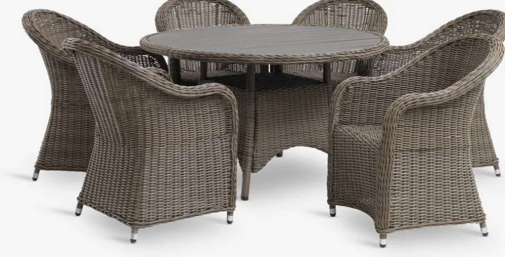 GAMMELBYGAMMELBY Ø130 table + 4 GAMMELBY chaises gris